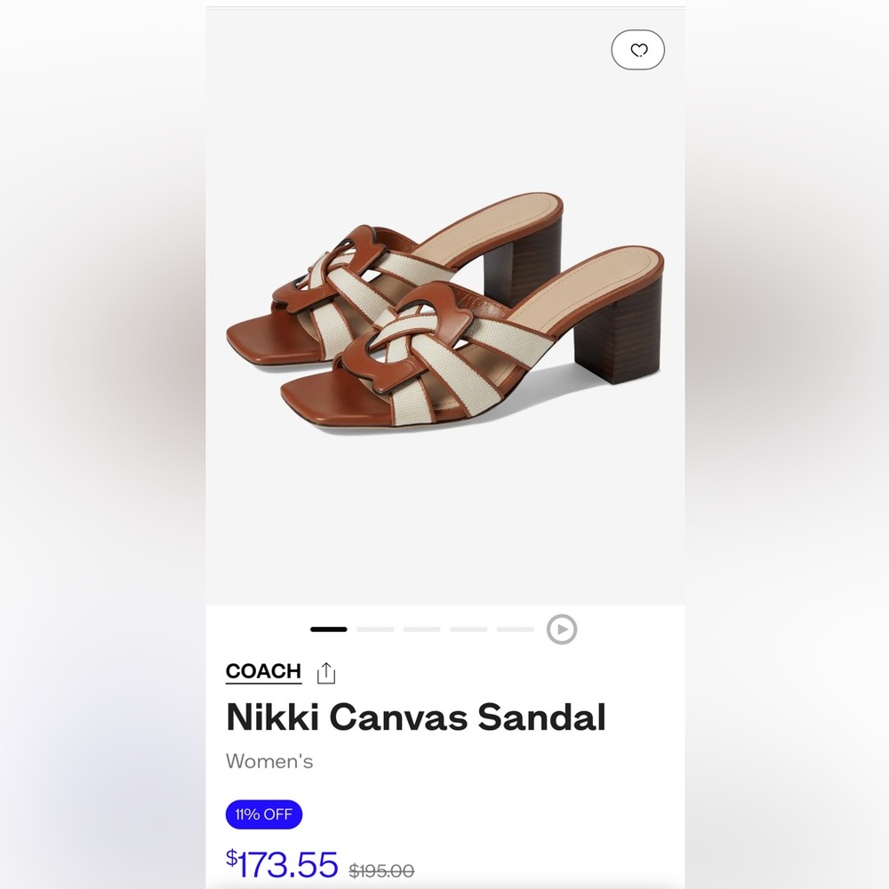 Nikki Canvas Coach Sandal - Brand New!